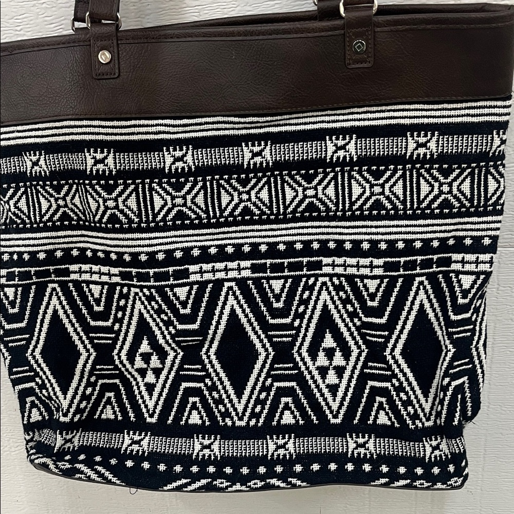 Thirty one Brown and Black Patterned Tote Bag
